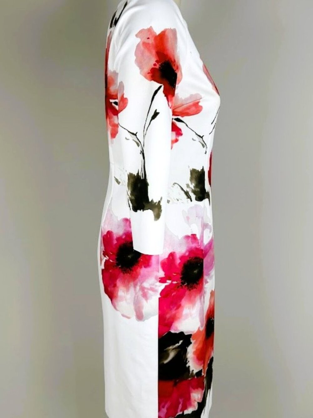Rickie Freeman For Teri Jon Women White Floral-Print Scuba Dress Size 10 $480 - Picture 8 of 10